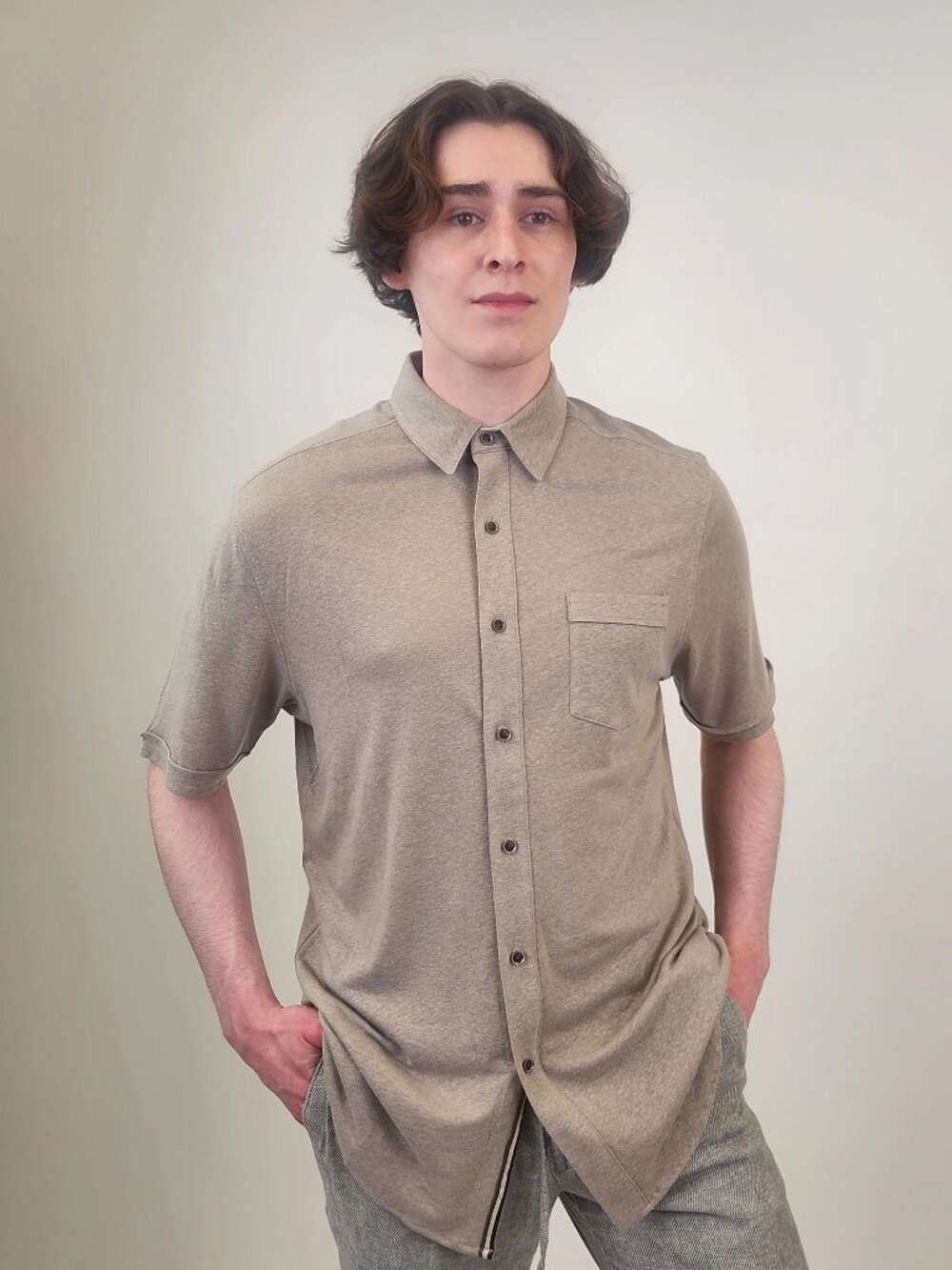 Nicoby Age of Wisdom Sand Button Front Shirt